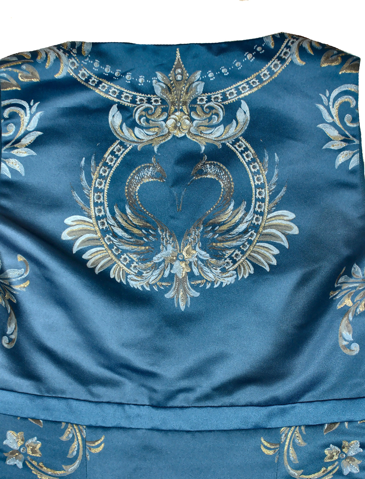 Roberto Cavalli Blue Printed Silk Dress