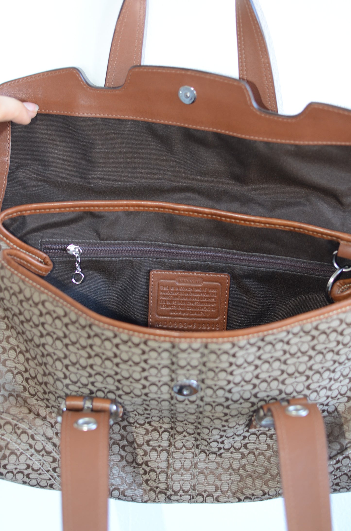 Vintage Coach Brown Monogram Shoulder Bag