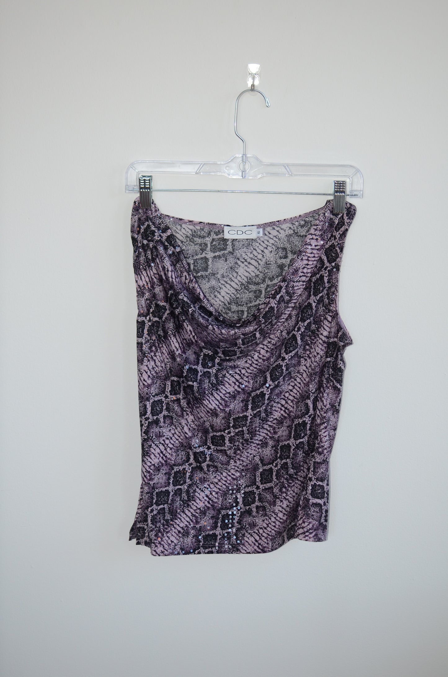 Purple 2000s Cowl Neck Top