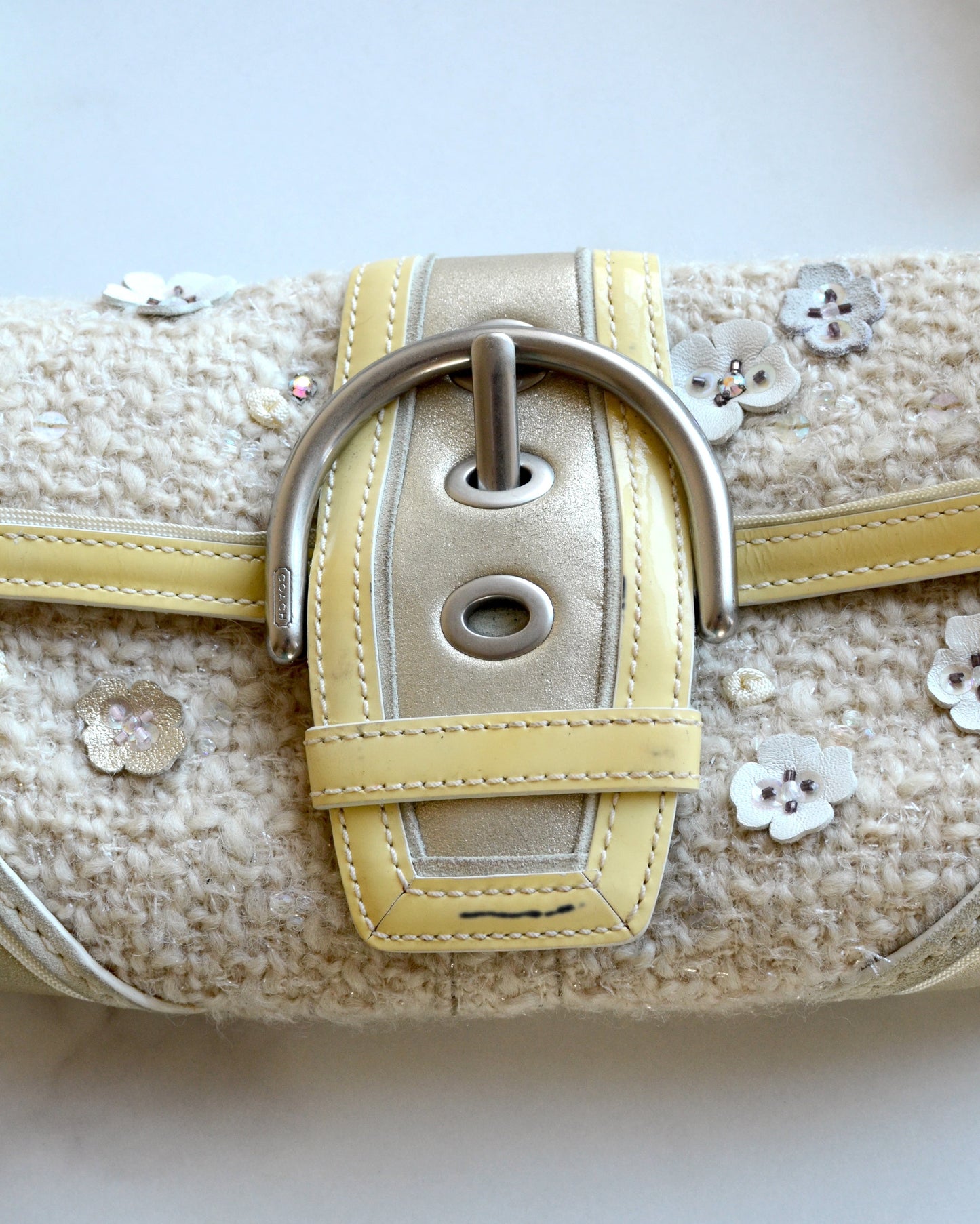 Coach Tweed Floral Soho Bag Buckle