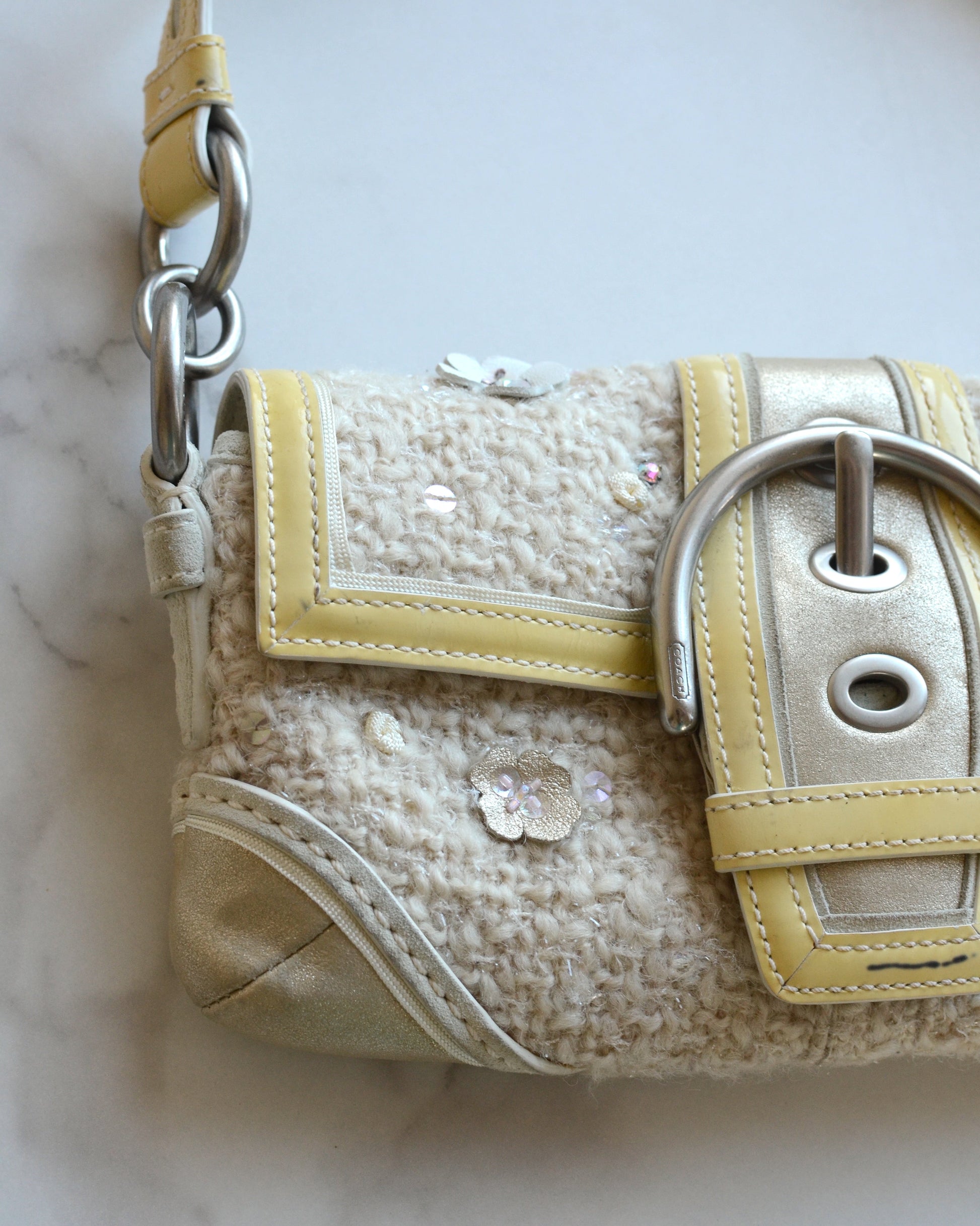 Coach Tweed Floral Soho Bag Front