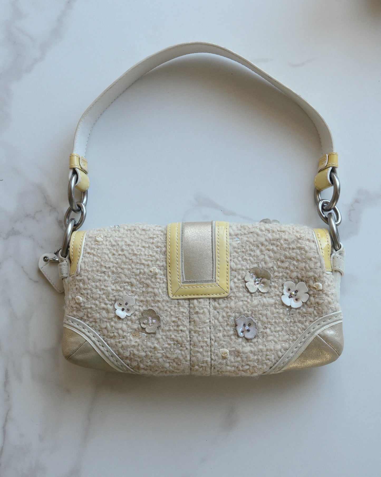 Coach Tweed Floral Soho Bag Back