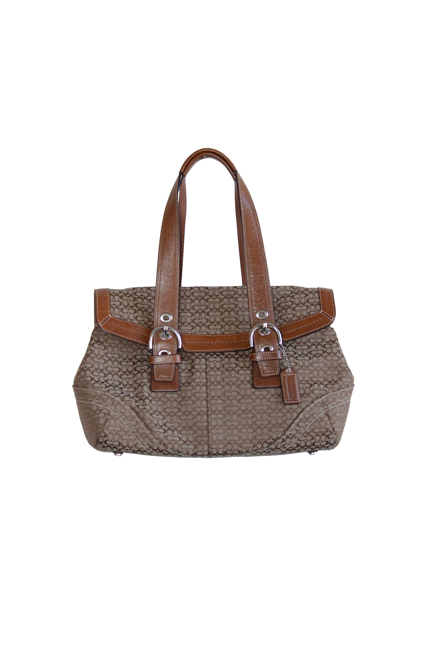 Vintage Coach Brown Monogram Shoulder Bag