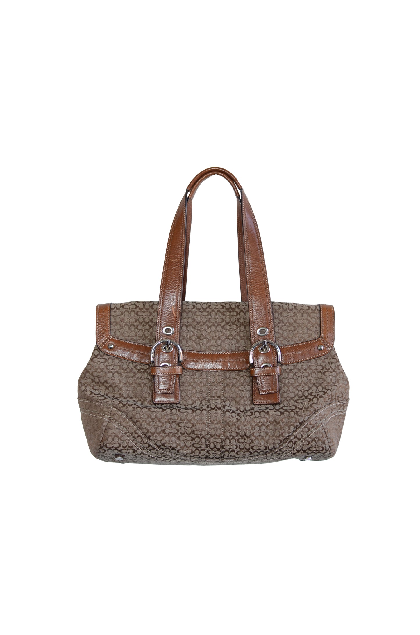 Vintage Coach Brown Monogram Shoulder Bag