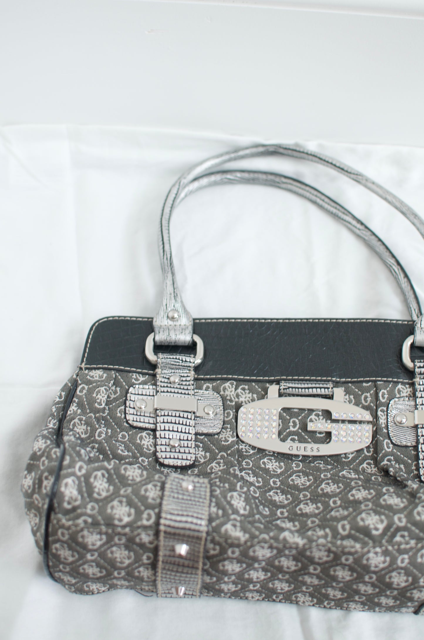 Grey Y2K Guess Bag